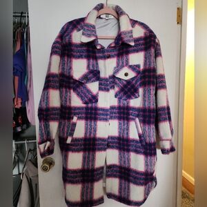 Madden NYC Plaid Coat Size L